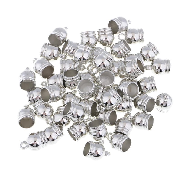 50 Pedazos De Los De Los Extremos De Los Talones Del Tapón Del Cordón De 8 Cuero Craft Collar - Astilla, 10x14mm Sunnimix Tapas del extremo del cordón