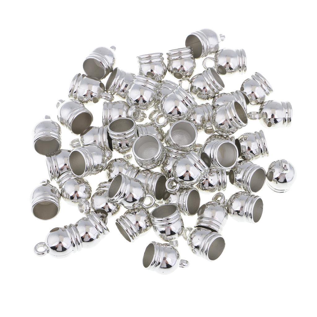 50pcs Leather Cord Ends Tassel Cord Buckle for Barrel And Jewelry