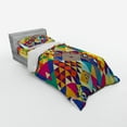 thumbnail image 3 of Ambesonne Colorful Bedding Set 4 Pcs, Modern Triangles, Queen, Multicolor, 3 of 3