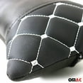 thumbnail image 4 of 2x Car Seat Neck Pillow Head Shoulder Rest Pad Black and White PU Leather, 4 of 6