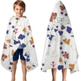 thumbnail image 3 of Pioneer Flower Floral Print Pattern Hooded Bath Towel，50"x30" for Ages 3 To 12 Kids, Quick Dry Lightweight Soft Microfiber Hood Beach Towel Cover Up for Kids, 3 of 7