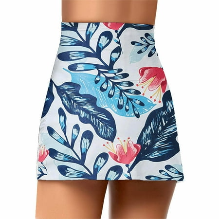 LEEy-world Swim Shorts Women High Waisted Women s Standard Swimsuit Bikini Bottom Cheeky Cut Blue XL