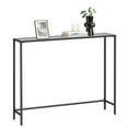 thumbnail image 1 of VASAGLE Entryway Table, Console Table, Tempered Glass Tabletop, Modern Sofa Table, Easy Assembly, with Adjustable Feet, for Living Room, Entryway, Ink Black and Slate Gray, 1 of 6