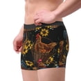 thumbnail image 2 of Gukieu Embroidery Chicken Rooster And Sunflowers Print Men's Boxer Briefs, High Elastic Moisture Wicking Boxer Briefs Underwear-Medium, 2 of 5