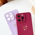 thumbnail image 4 of Compatible with iPhone 15 Pro Max Case for Women, Bronzing Luxury Heart Phone Case Soft TPU Shockproof Full Camera Lens Protective iPhone 15 Pro Max Phone Case 6.7" - Burgundy, 4 of 11