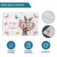thumbnail image 6 of Easter Bunny Placemats Set of 6, Cute Rabbits Spring Daisy Flowers Butterfly Placemats for Dining Table, Place Mats for Kitchen Tabletop, Waterproof Wipeable Dining Table Mats Set, 6 of 9