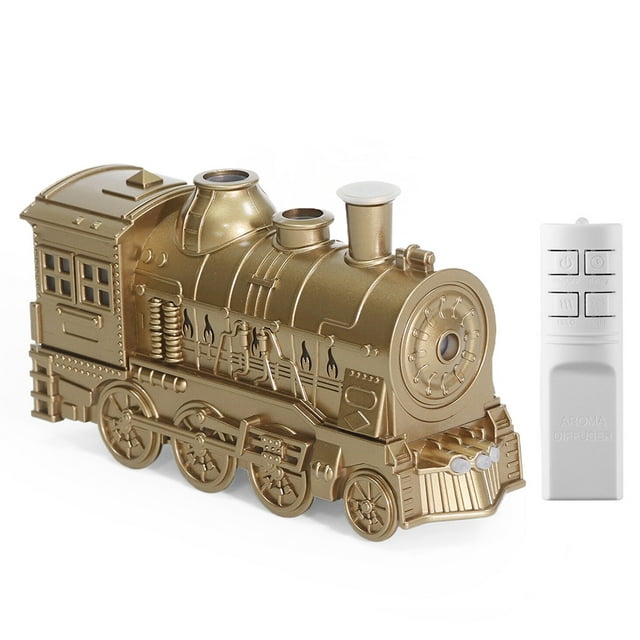 Humidificador Niebla Fría Difusor Aceite Esencial Tren Vintage 300ML (dorado)