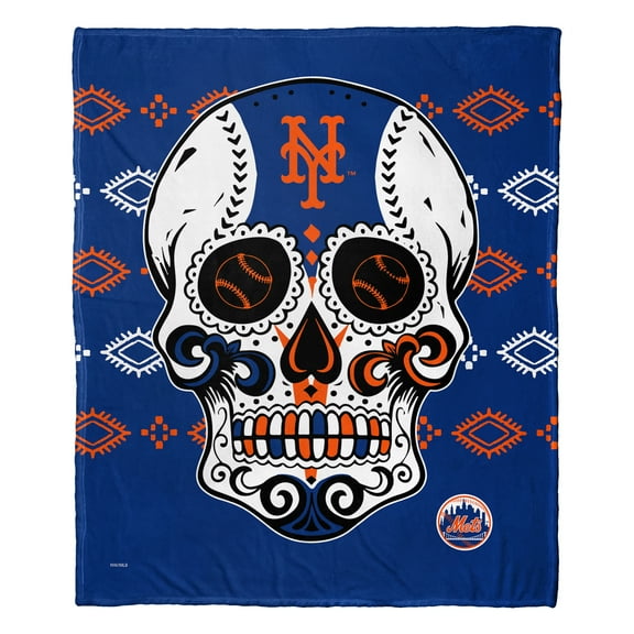 The Northwest Group New York Mets 50" x 60" Candy Skull Silk Touch Throw Blanket