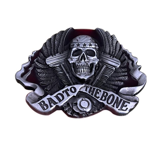 Hebilla de cinturón Bad to the Bone Skull, aleación vintage para motocicletas