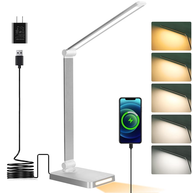 Lámpara de escritorio Dott Arts LED con puertos USB, 5 modos de color