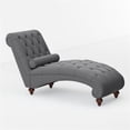 thumbnail image 4 of Lexicon Bonne Upholstered Chaise with Bolster Pillow in Dark Gray, 4 of 8