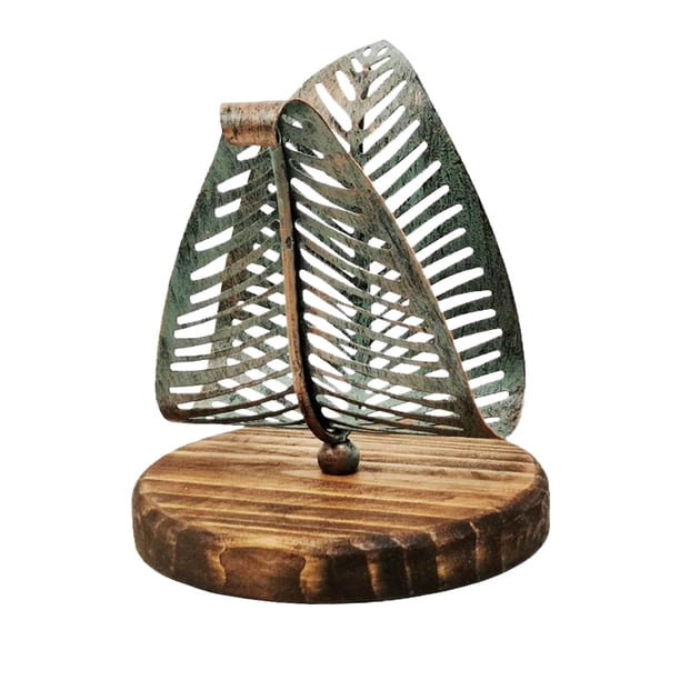 Servilletero de metal con forma de hoja vintage, porta pañuelos, porta toallas de papel, servilleteros, servilleteros Verde