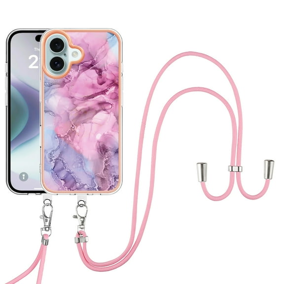 Case for OnePlus Nord N30 case,Shiny IMD Marble Pattern Lanyard Case for Girls,Enhanced Camera and Screen Protection Cover