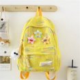 thumbnail image 1 of Backpack 1Pc Embroidered Thread Large Capacity Backpack Fashion Backpack For Women Men TrendyKawaii Shoulder Backpack Large Travel Bag Crossbody Daypack Rucksack Purse Yellow, 1 of 8