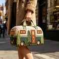 thumbnail image 5 of DAMAI Vintage Camper Quilted Duffle Bag, 3D Printed Quilted Travel Duffle with Whimsical Retro Camper & Floral Design, Boho Weekender Carry On Overnight Luggage for Camping Travel Road Trips, 5 of 8