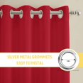 thumbnail image 6 of Pure Red Kitchen Curtains Window Panels, Simple Solid Color Insulated Window Treatment Curtain, Grommet Curtains for Bedroom/Living Room/Bathroom, 2 Piece 42"Wx63"L, 6 of 8
