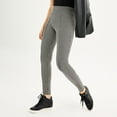thumbnail image 3 of Women's Nine West Seamed Tummy-Control Ponte Leggings Color: Black Faux Leather Size: LARGE, 3 of 4