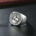 thumbnail image 5 of QQTDFG Mens Animal Rings Stainless Steel Dragon Tiger Wolf Wild Boar Punk Biker Hip Hop-Silver Eagle G-10, 5 of 8