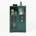 thumbnail image 6 of M optimized Modern Floor Cabinet wth 2 Glass Doors & 2 Storage Spaces, Freestanding Storage Cabinet with Adjustable Shelves for Bathroom Living Room Entryway, 6 of 9