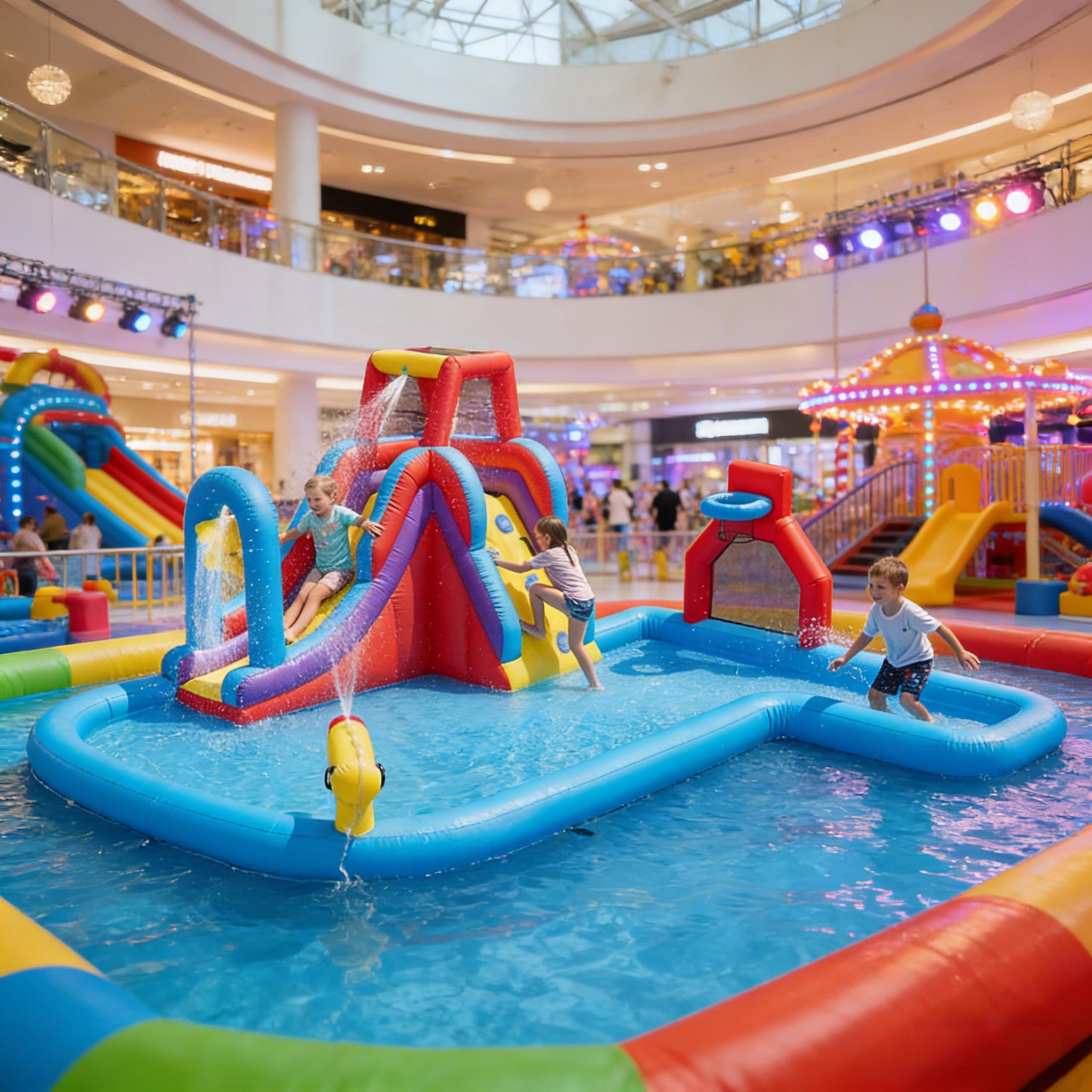 Ambifirner Inflatable Water Bouncy Castle,Inflatable Water Slide 6 in 1 Water Park