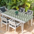 thumbnail image 2 of Sage Green Pine Leaves Table Cloths for 6 Foot Rectangle Tables, Abstract Art Geometric Gray Plaid Patio Waterproof Elastic Fitted Tablecloths, Washable Rectangular Table Cover for Camping, 2 of 8
