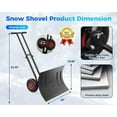 thumbnail image 2 of 30" Hea-vy-Duty Wheeled Snow Pusher Shovel - Metal Angle Blade & Adjustable T-Handle, Ideal for Driveways/Sidewalks/Doorways, 2 of 9
