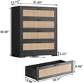 thumbnail image 7 of Studyset 4 Drawer Dresser for Bedroom, Rattan Chest of Dressers, Modern Wood Tall Dresser with Power Outlets, Drawer Organizer Unit with Metal Handle for Living Room Closet Hallway Entryway, 7 of 7