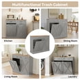 thumbnail image 5 of Daluvenix Double Tilt Out Trash Can Cabinet for 2 Bins,Hidden Trash Bin Storage Cabinet with Hideaway Drawers,Pet Proof Trash Can Holder for 2 x 10 Gallon , Kitchen, Dining Room, Living Room, Gray, 5 of 9