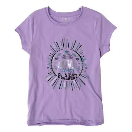 

KIDPIK Girls Short Sleeve Love Your Planet Graphic Tee Size: 2T - XL (14)