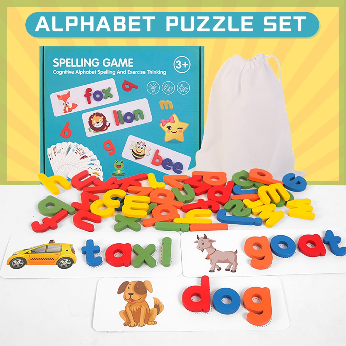 Spelling English Alphabet 26 Letters Recognition Kids Educational puzzle Game 
