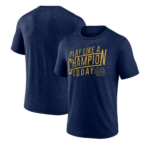 Men's Navy Notre Dame Fighting Irish Plact Linear Vintage Tri-Blend T-Shirt