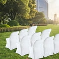 thumbnail image 4 of 50pcs White Polyester Stretch Folding Chair Covers Suitable for Universal Chair Protectors Removable and Washable Suitable for Wedding Party Catering and Banquet Events etc, 4 of 10
