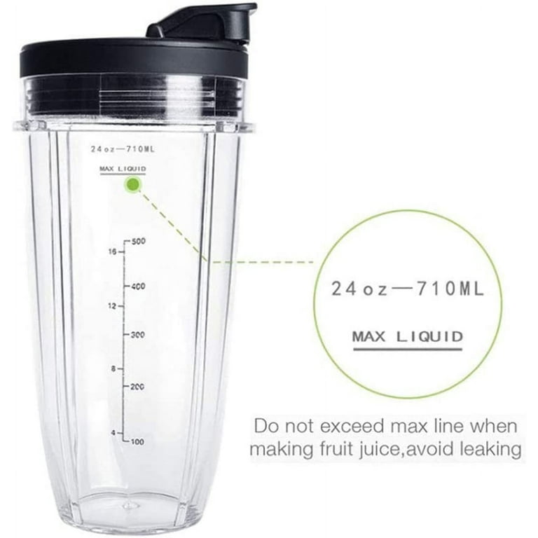 Replacement 24 oz Blender Cups with Sip & Seal Lids Compatible with Nutri  Ninja Auto IQ Bl450 BL456 BL480 BL482 BL642 BL682 BN751 BN801 Foodi SS151