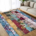 thumbnail image 4 of 5x7 Area Rugs, Vintage Floral Non-Skid Rubber Backing Large Rectangle Rugs - Living Room Bedroom Home Office, Farmhouse Botanical Flowers Indoor Floor Mat Carpets Washable Rug, 4 of 9