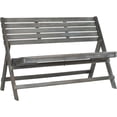 thumbnail image 3 of SAFAVIEH Luca Outdoor Patio Acacia Folding Bench, Ash Grey, 3 of 4