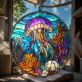 thumbnail image 5 of Jellyfish Suncatcher, Faux Stained Glass Ocean Window Hanging with Coral Reef & Shells, Coastal Gift for Sea Lovers, 5 of 5
