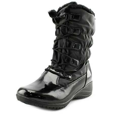 Audrey Leather - Khombu Audrey Women Round Toe Patent Leather Black Winter Boot