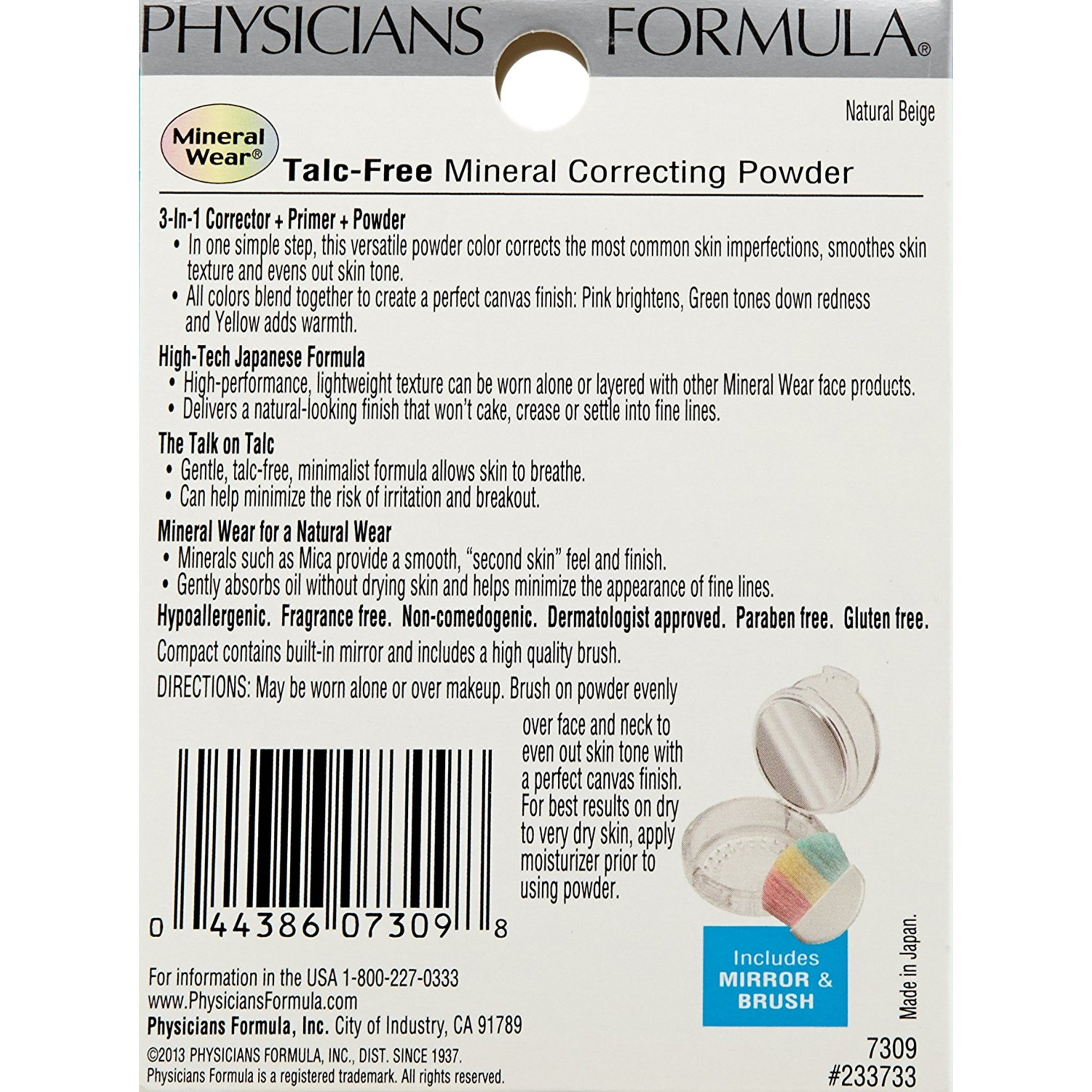 Physicians Formula Mineral Wear® Talc-Free Mineral Correcting Powder, Natural Beige - image 5 of 6