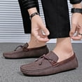 thumbnail image 5 of Men's Casual Loafers Slip On Leather Shoes Lightweight Driving Shoes Moccasins Classic Penny Loafer Flats Boat Shoes, 5 of 10