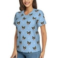 thumbnail image 2 of Qekee Corgi Dog for Women's V Neck T Shirts Half Sleeve Tops Summer Tees-Small, 2 of 5