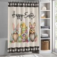 thumbnail image 6 of Easter Gnomes Small Stall Shower Curtain, Waterproof Shower Curtains for Bathroom, Eggs Bunny Spring Daisy Flower Vintage Plaid Washable Fabric Bath Curtain for Bathtub with Hooks 36x72 Inches, 6 of 9