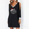 thumbnail image 4 of FcBaudy Robe à Manches Longues Col en V, Robes d'Été pour Femmes, Robes de Femmes Joyeux Noël Robe Décontractée Imprimée Col en V Manches Longues Mini Robe Robe Femme, 4 of 8
