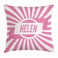 thumbnail image 1 of Helen Throw Pillow Cushion Cover, Retro Style Inspired Composition with Weathered Looking Letters and Stripes, Decorative Square Accent Pillow Case, 24 X 24 Inches, Pale Pink and White, by Ambesonne, 1 of 2