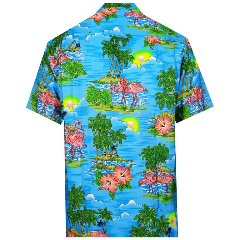 Alvish Hawaiian Shirt 48 Mens Flamingo Beach Aloha Party Casual