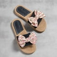 thumbnail image 6 of Nrmvnmi Women's Slippers Open Toe Flip-Flops Linen Bow Flat Sandals Floral Summer Comfortable Shoe Pink Mothers Day Gifts, 6 of 9