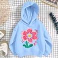 thumbnail image 5 of Wilak Girls Flower Print Hoodies Sweatshirts Casual Cute Pullover Long Sleeve Kids Fall Tops Blue 4T, 5 of 9