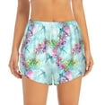 thumbnail image 2 of Goofa Dragonfly Floral Printed Women 2 in 1 Running Shorts,Quick Dry Athletic Workout Shorts,High Waisted Athletic Shorts with Liner Pockets-Small, 2 of 9