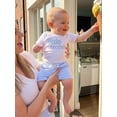 thumbnail image 6 of BemeyourBBs Baby Boy Little Brother Big Brother Matching Outfit Matching Brothers Outfits Newborn Baby Boys Summer Clothes Short Sleeve Letter Embroidery Romper and Pockets Striped Shorts Set, 6 of 9