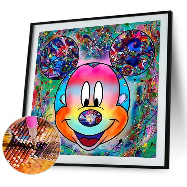Cuadros Decorativos 5D Kit Rhinestone Imágenes DIY Doodle Mouse Taladro redondo completo Pintura de diamante Tmvgtek embutido en tela