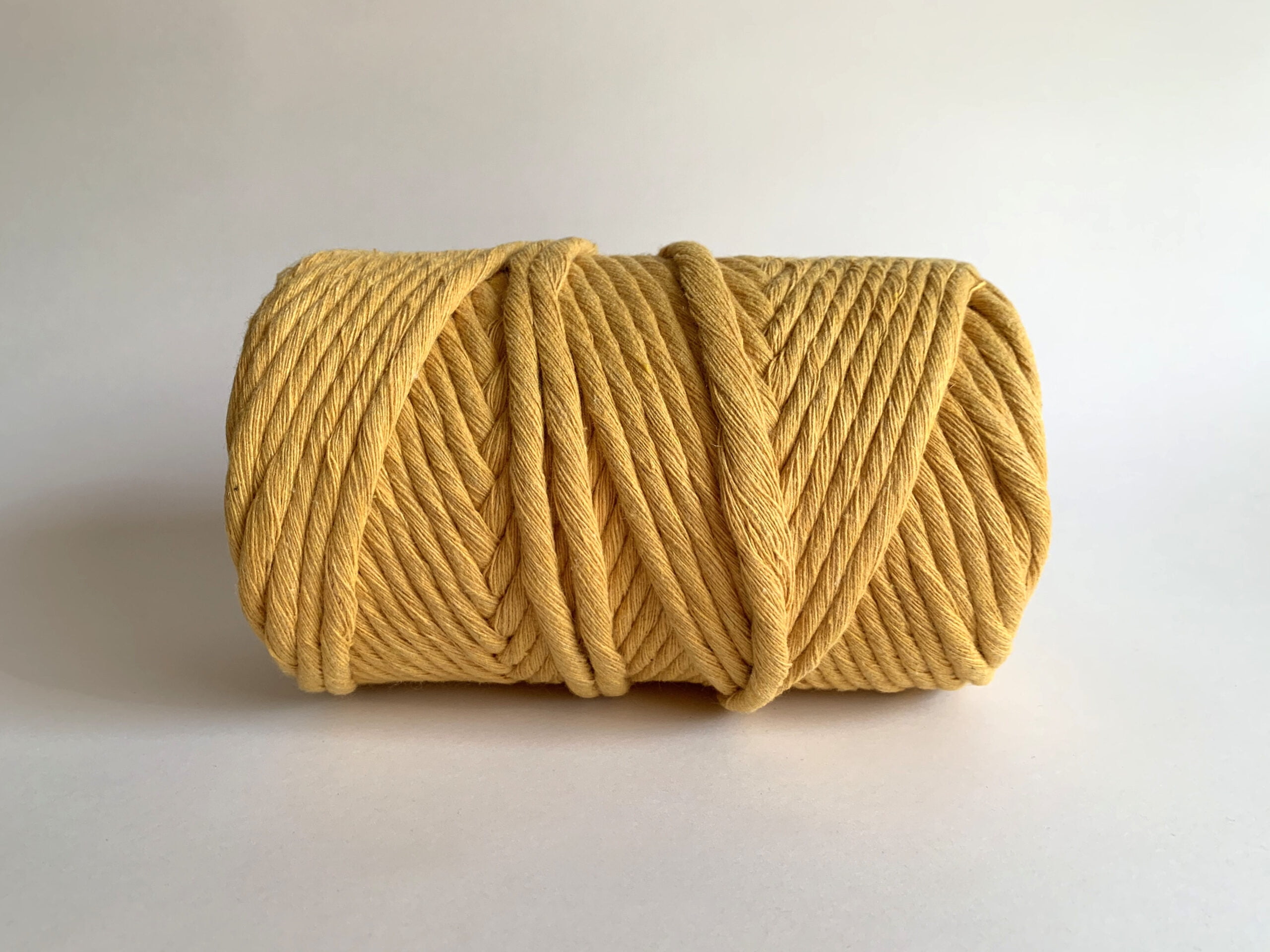 6mm Single Strand Recycled Cotton Macrame String - Yellow